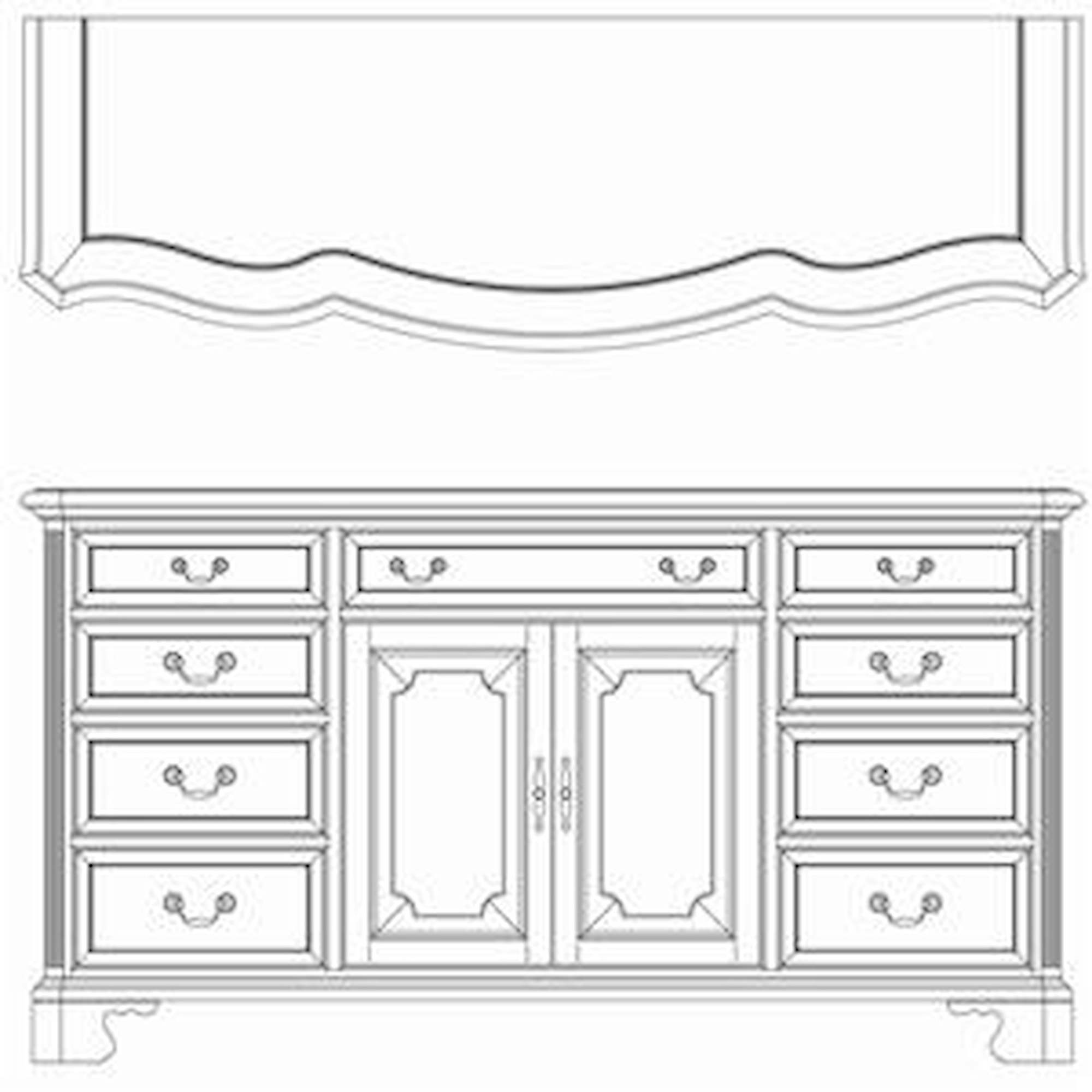 American Drew Cherry Grove 45th 791160 Door Triple Dresser Howell
